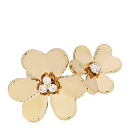 Van Cleef & Arpels 18K Yellow Gold Diamond Frivole Between The Finger Ring 53 6.5 1 of 7