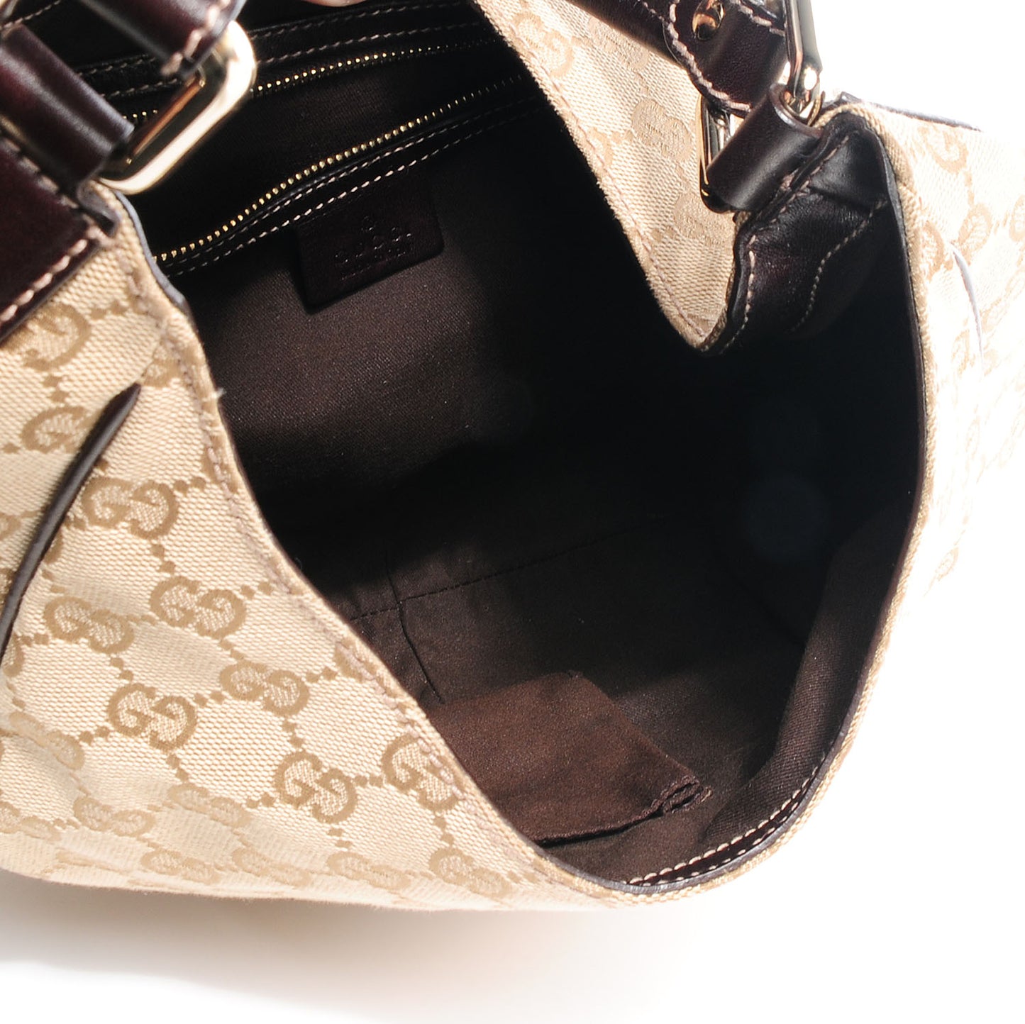 Monogram Horsebit Web Hobo Brown
