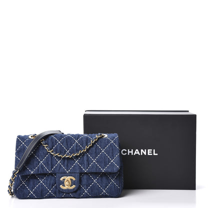 Chanel Denim Quilted Single Flap Blue 10 of 10