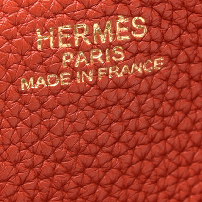 Hermes Taurillon Clemence Double Sens 36 Reversible Tote Gold Sanguine 11 of 16