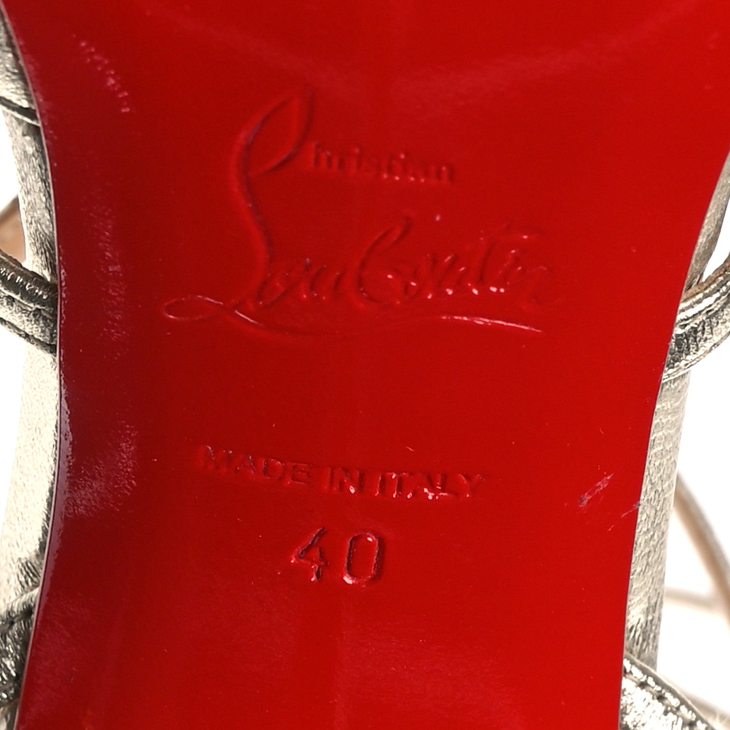 Christian Louboutin Metallic Nappa Kadreyana 100 Pumps 40 Sahara 7 of 9