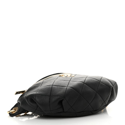 Chanel Lambskin Quilted Resin Bi-Color Waist Bag Fanny Pack Black 4 of 12