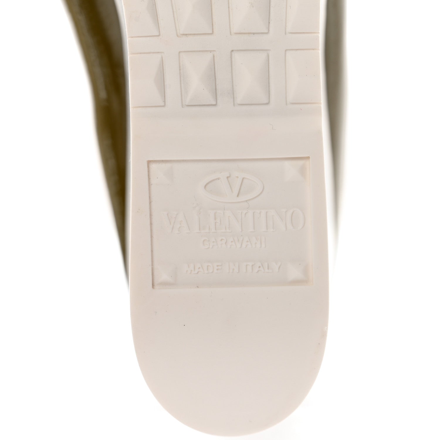 Valentino Garavani Patent Rockstud Knee High 15/100mm Wedge Boots 38 Lichen White 6 of 9