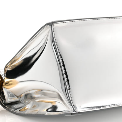 Jacquemus Metallic Patent Calfskin La Pochette Rond Carre Silver 8 of 9