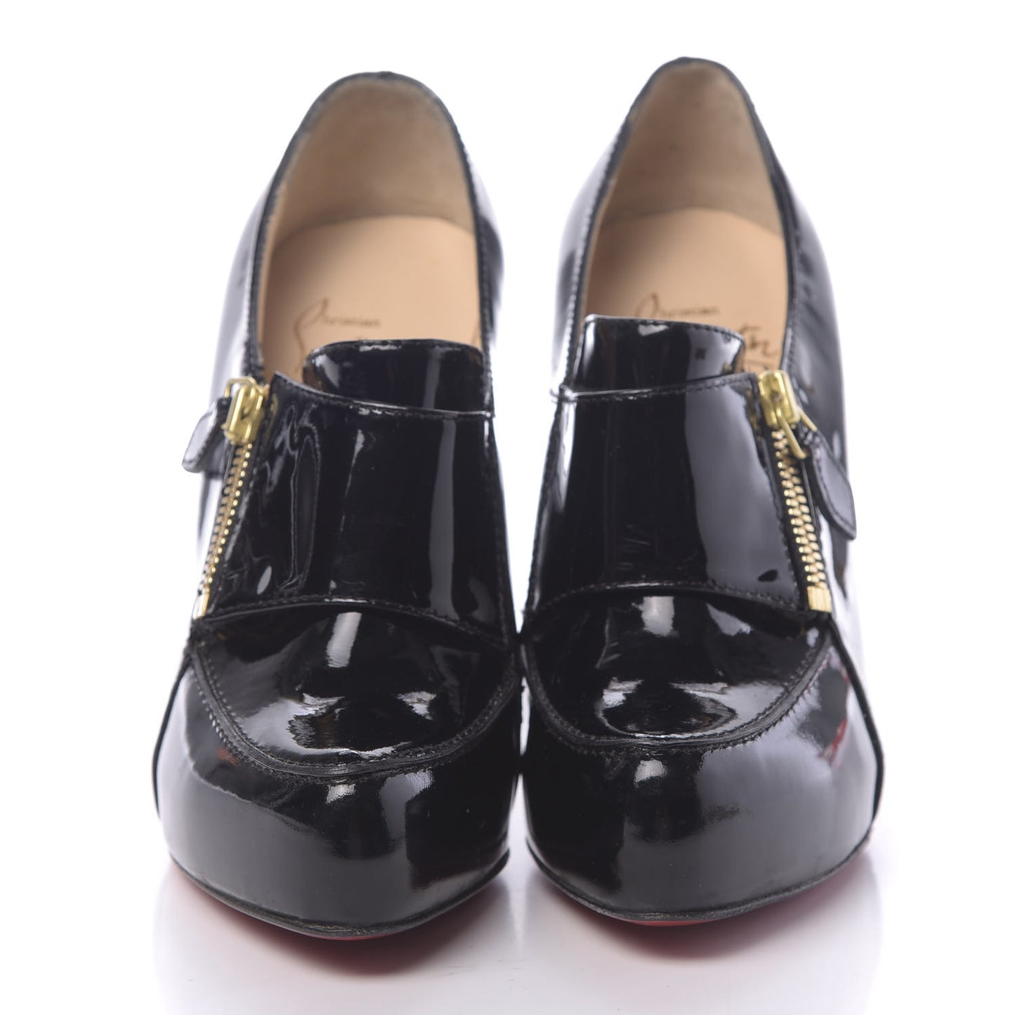 Patent Lapano Loafer Zip Booties 36 Black