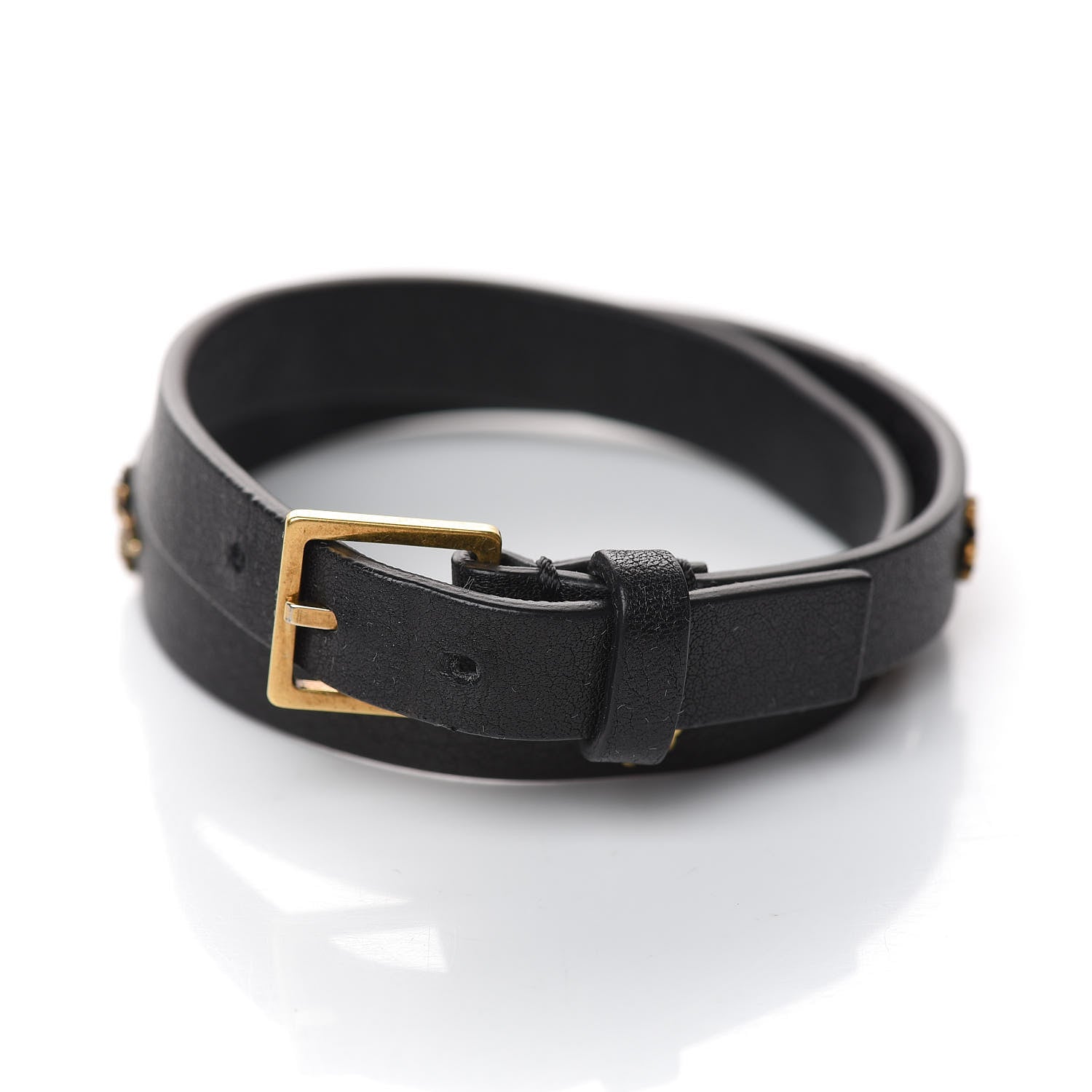Christian Dior Calfskin Bee Double Bracelet Black 4 of 5