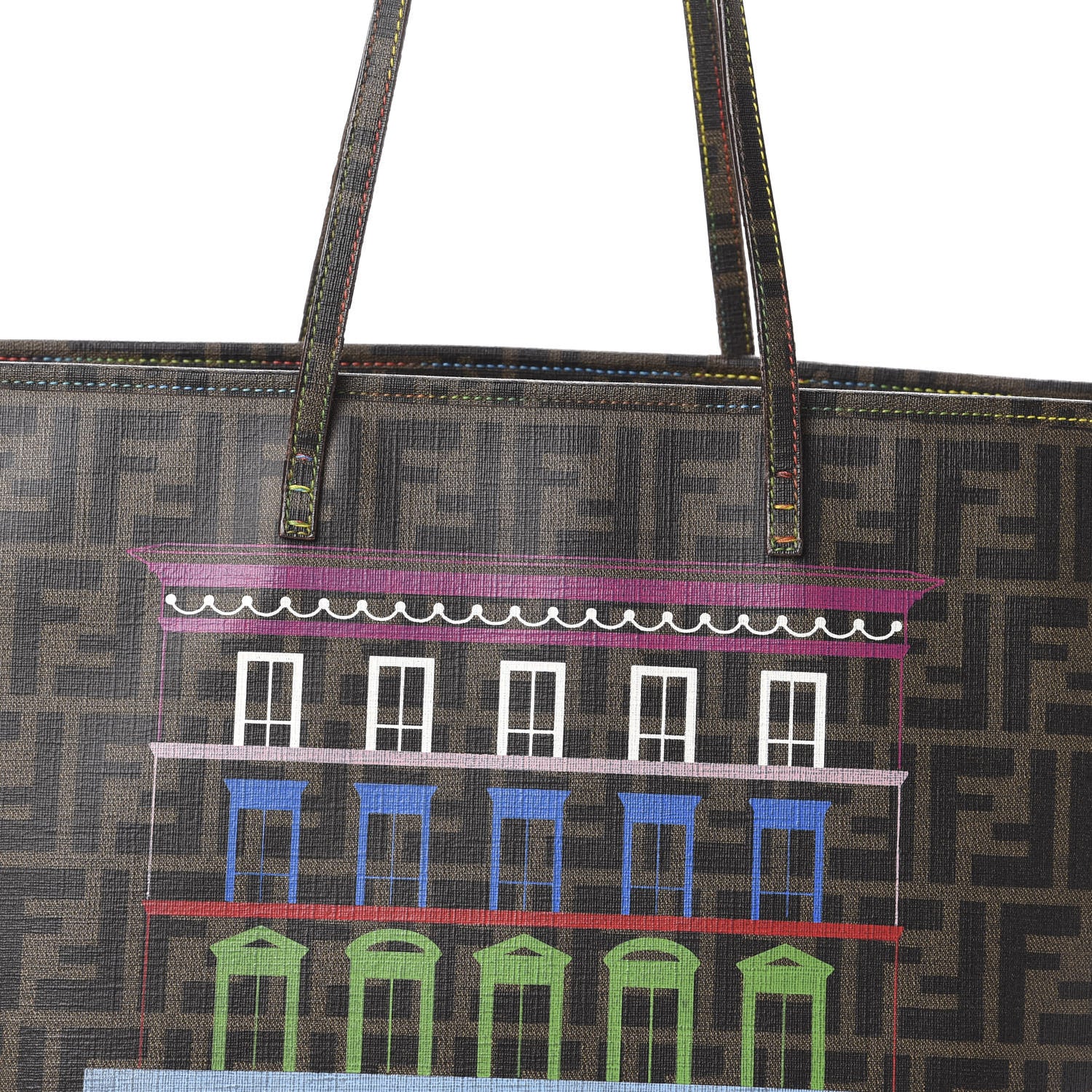 Fendi Zucca Spalmati Print Large Roll Tote Tobacco Multicolor 7 of 22
