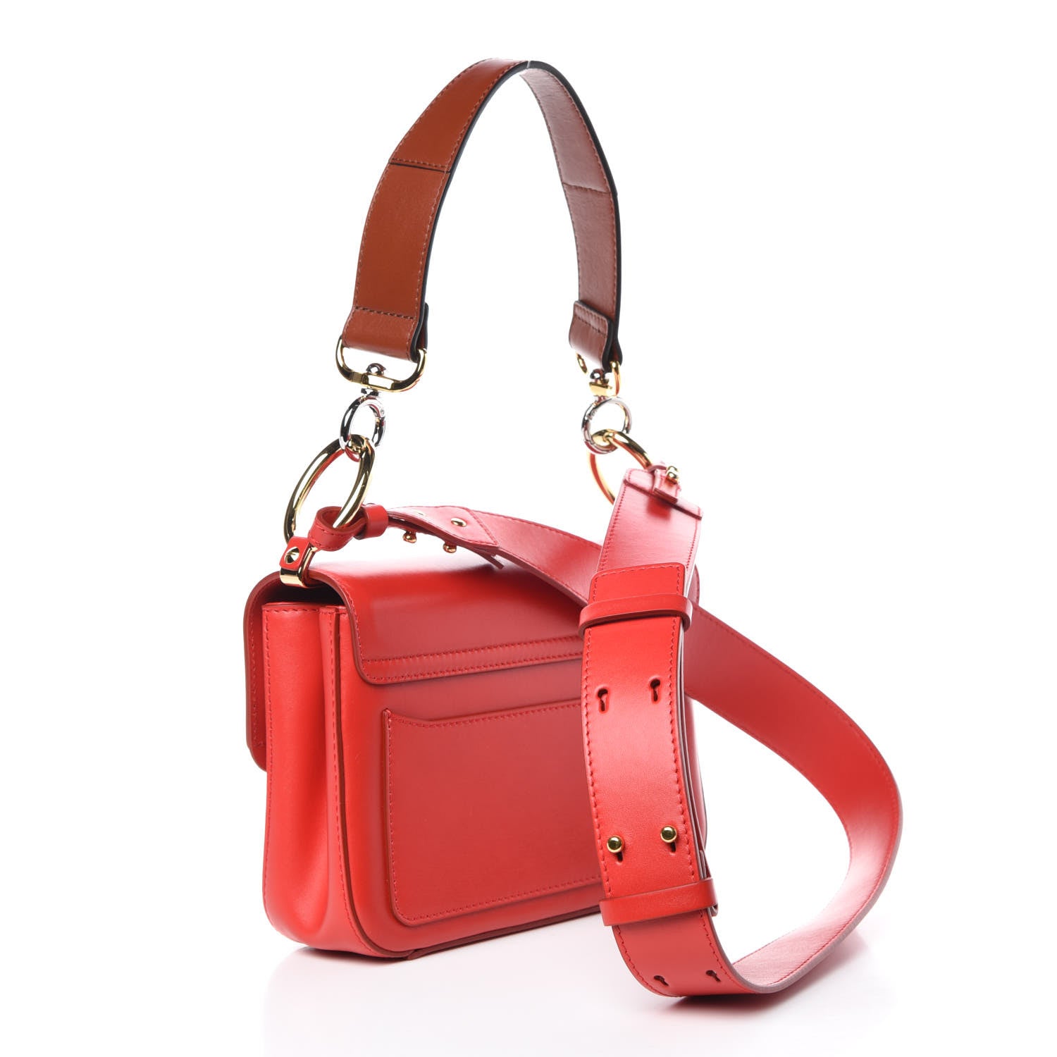 Chloe Calfskin Small C Double Carry Plaid Red 3 of 9