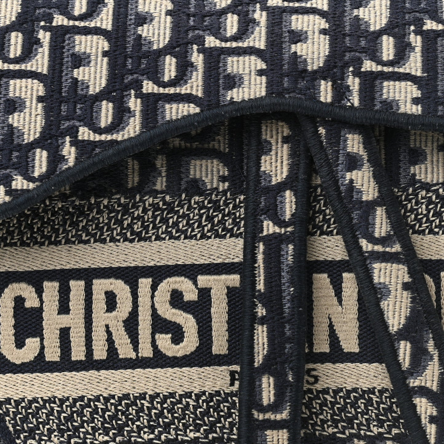 Oblique Embroidered Saddle Bag Blue