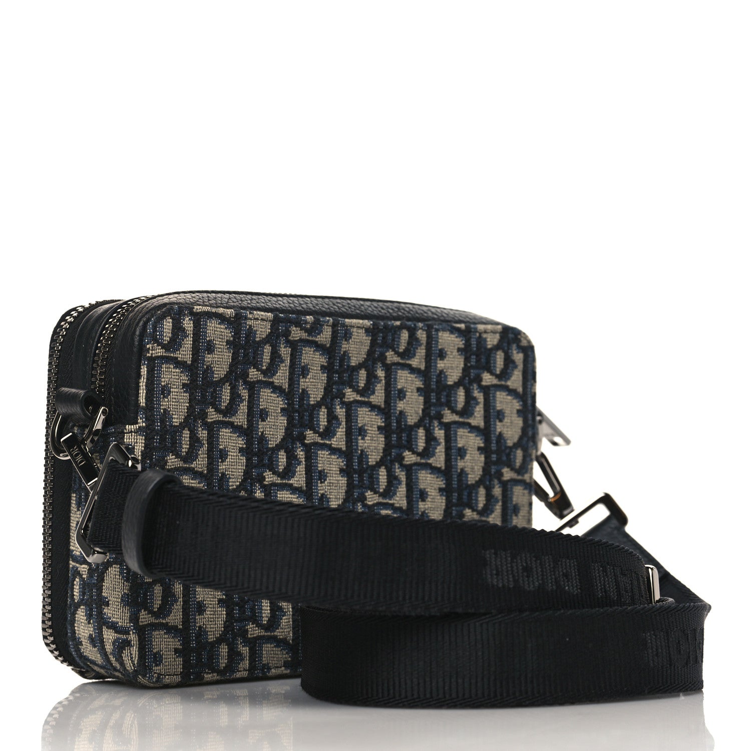 Christian Dior Oblique Pouch Navy Blue 3 of 10