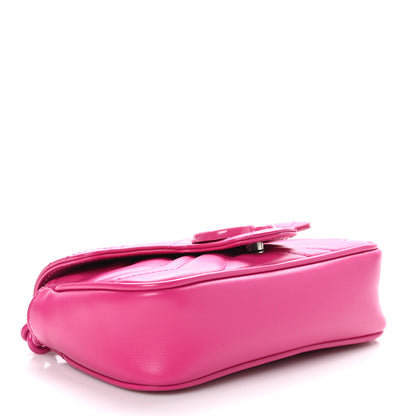 Gucci Calfskin Matelasse Monochrome GG Marmont Chain Belt Bag Classic Fuxia 4 of 10