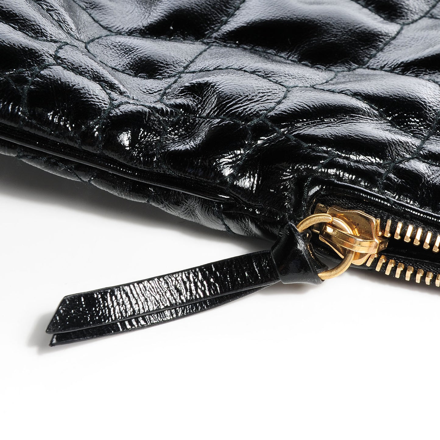 Patent Crocodile Embossed Tribute Tote Black