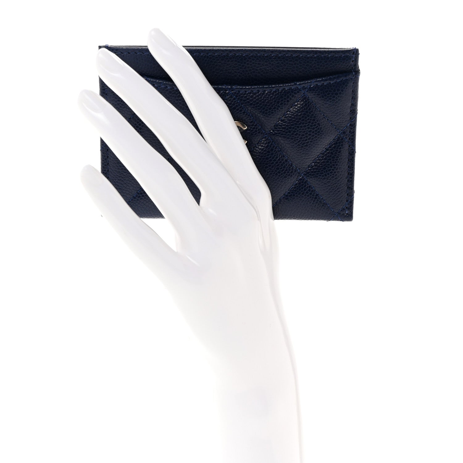 Chanel Caviar Quilted Card Holder Blue 2 of 8