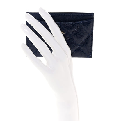 Chanel Caviar Quilted Card Holder Blue 2 of 8