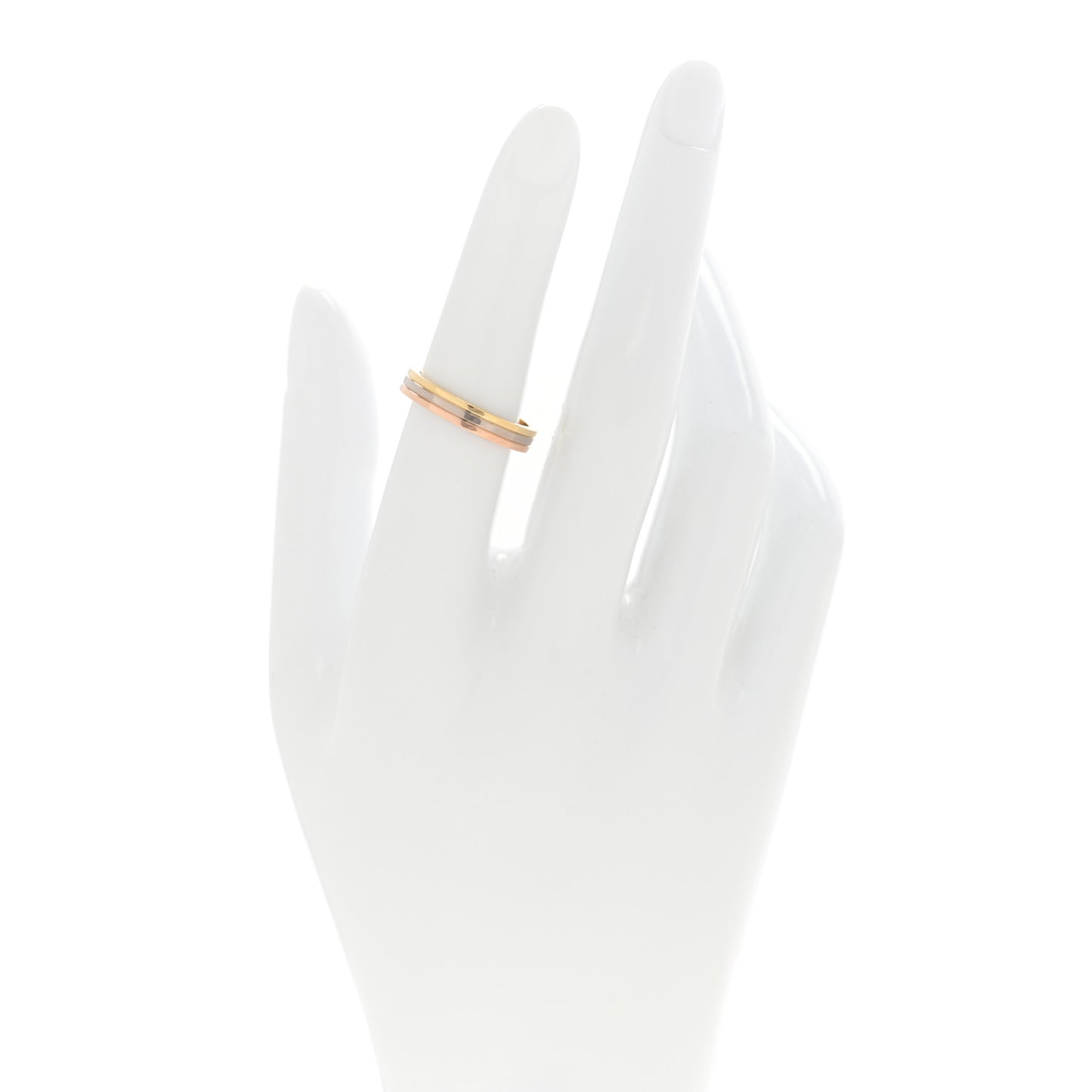 18K Pink White Yellow Gold 3.5mm Vendome Louis Cartier Wedding Band Ring 52 6