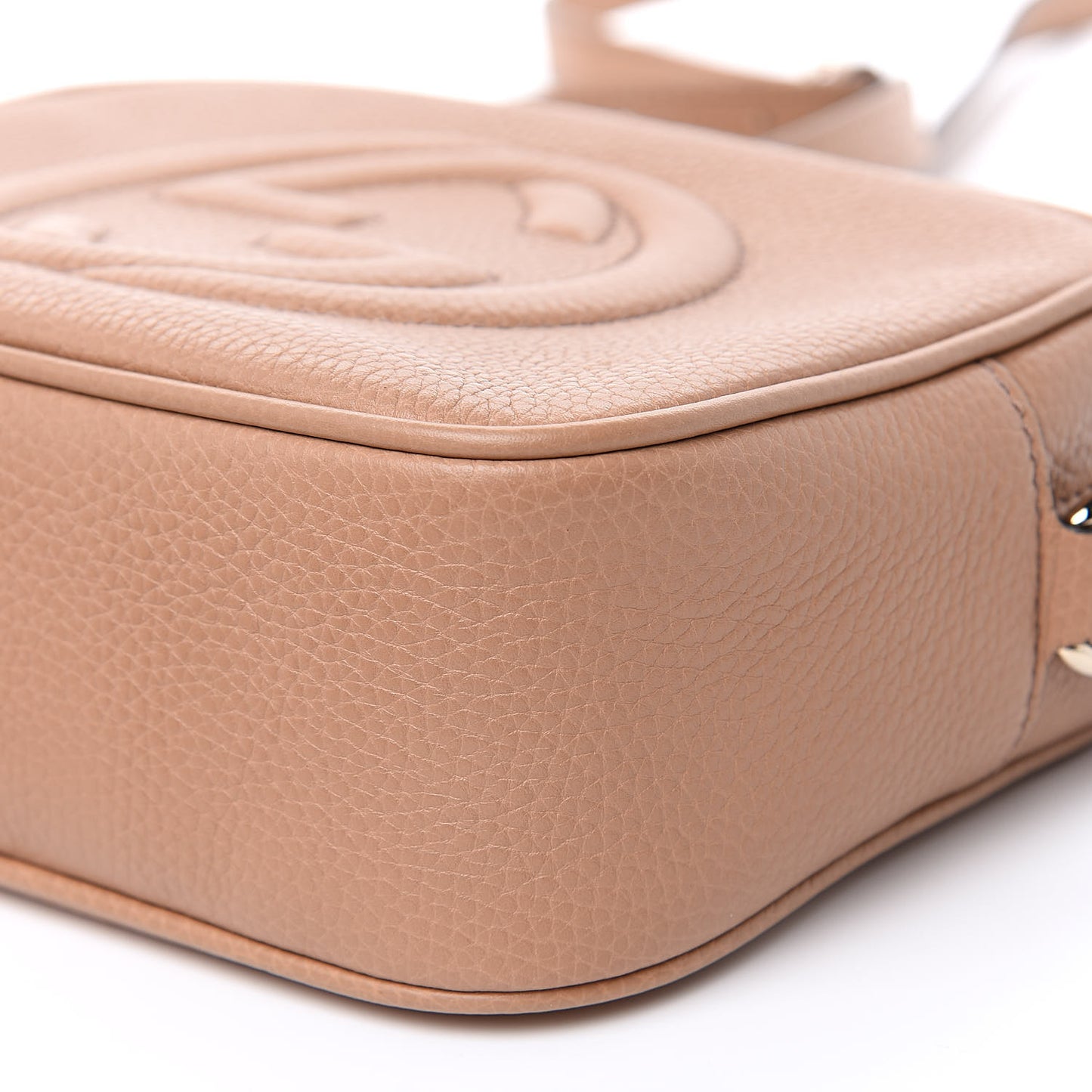 Pebbled Calfskin Small Soho Disco Bag Rose Beige