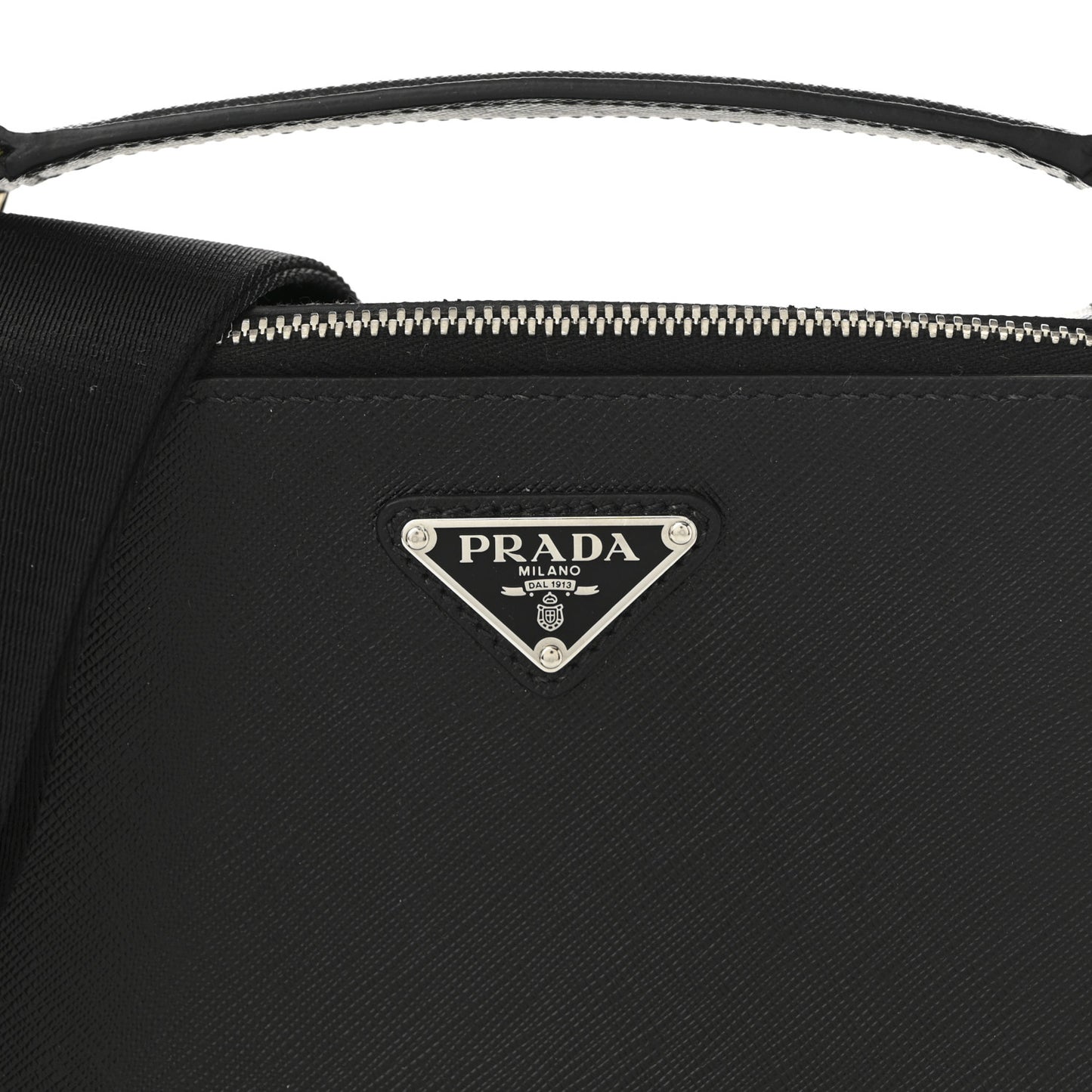 Saffiano Travel Medium Brique Crossbody Bag Black