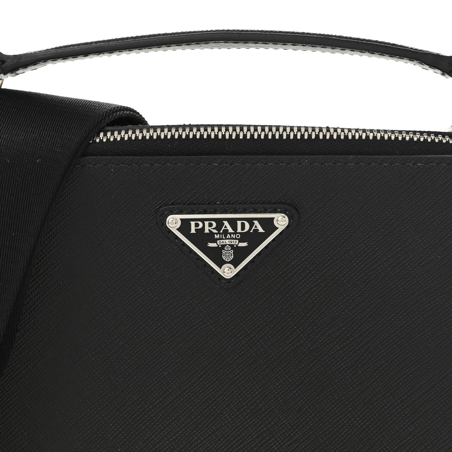 Prada Saffiano Travel Medium Brique Crossbody Bag Black 8 of 11