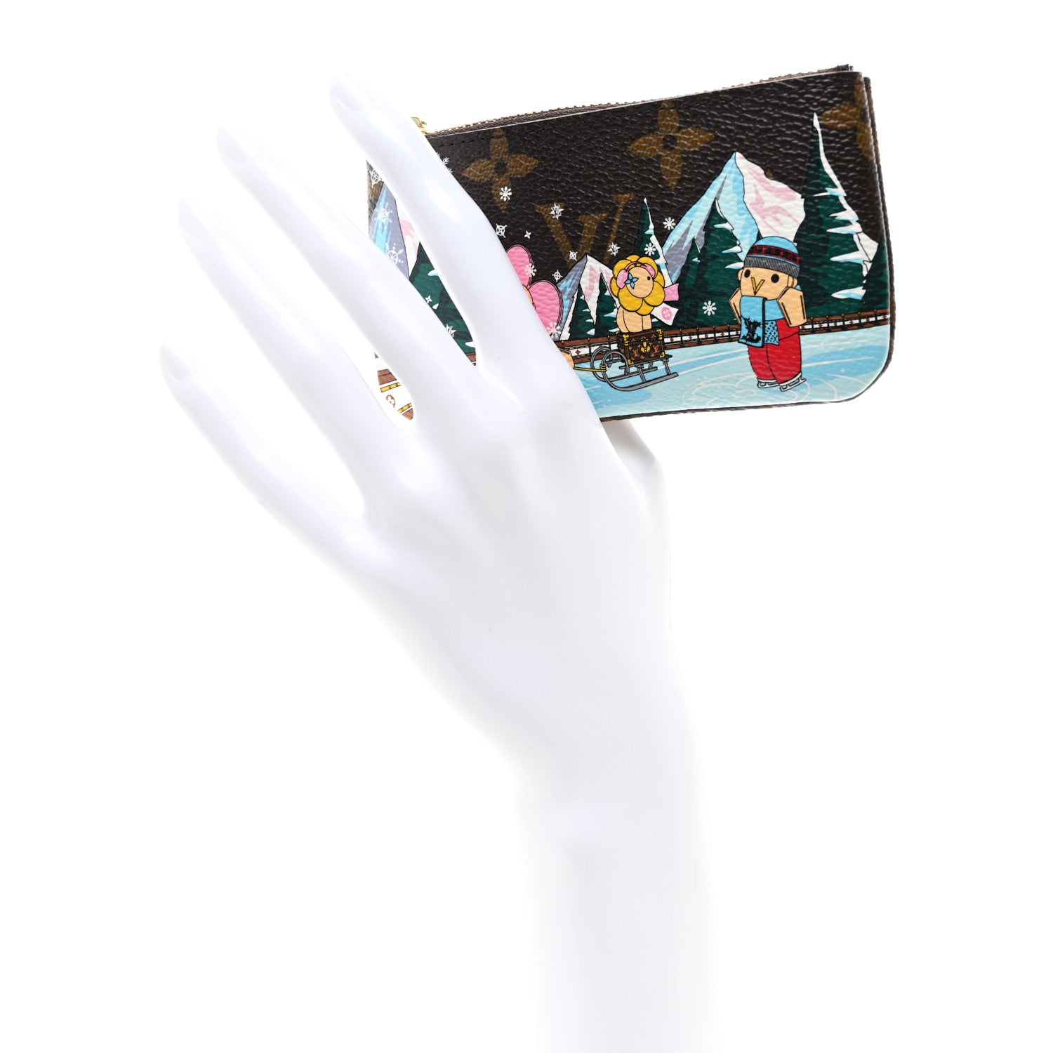 Louis Vuitton Monogram 2023 Christmas Animation Alpine Key Pouch Pink 2 of 7