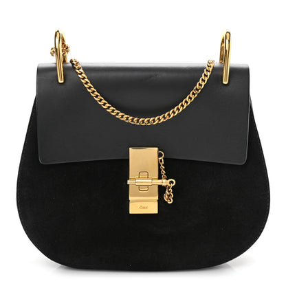 Chloe Suede Smooth Calfskin Drew Shoulder Bag Black 1 of 10