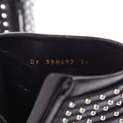 Saint Laurent Smooth Calfskin Studded Strap French Boots 38 Black 6 of 8
