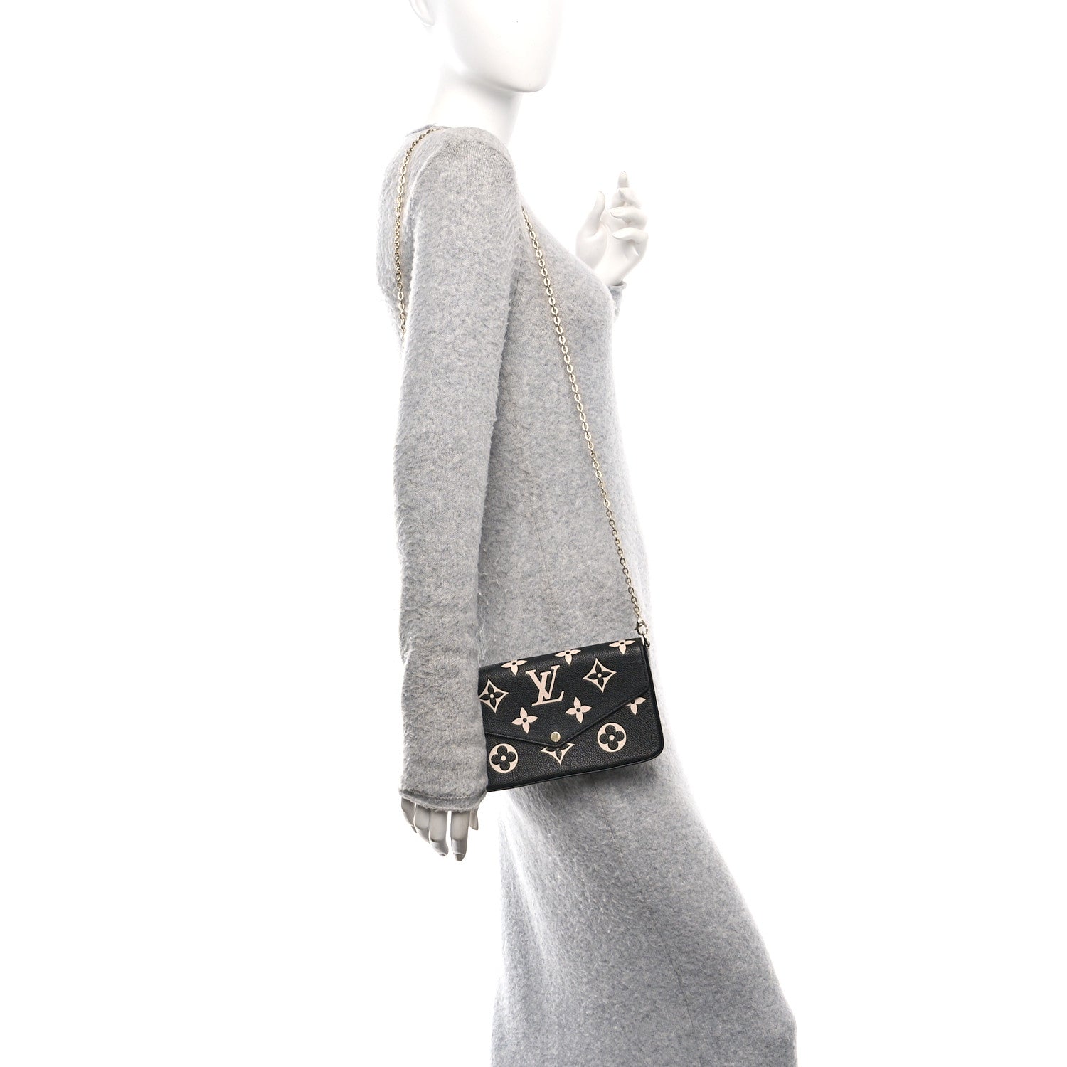 Louis Vuitton Empreinte Monogram Giant Felicie Pochette Black Beige 2 of 14