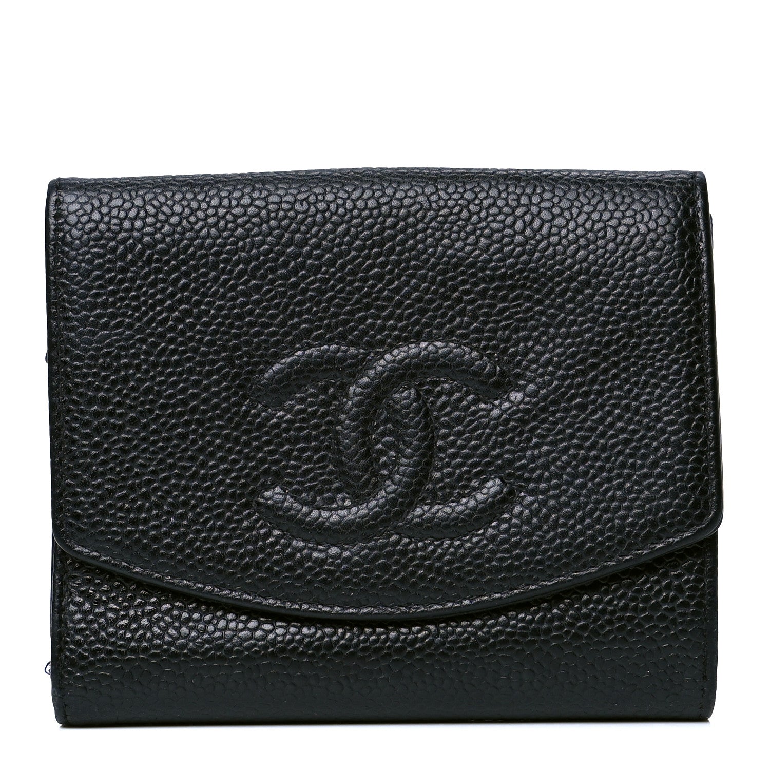 Chanel Caviar Timeless CC Compact French Wallet Black 1 of 5