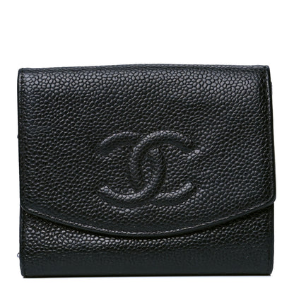 Chanel Caviar Timeless CC Compact French Wallet Black 1 of 5