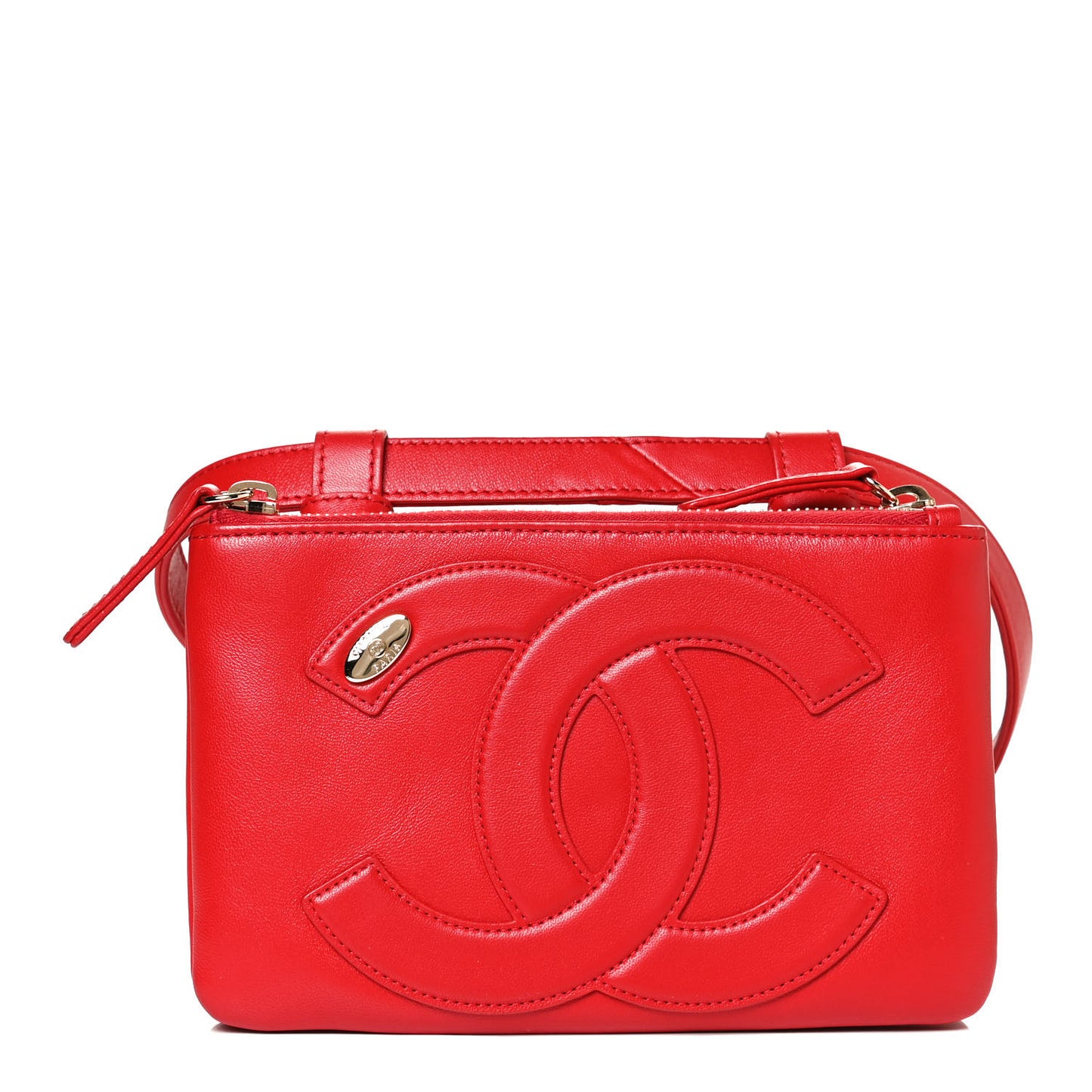 Lambskin CC Mania Waist Belt Bag Red