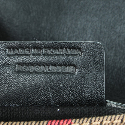 Burberry Horseshoe Calfskin House Check Small Milton Crossbody Bag Black 7 of 7