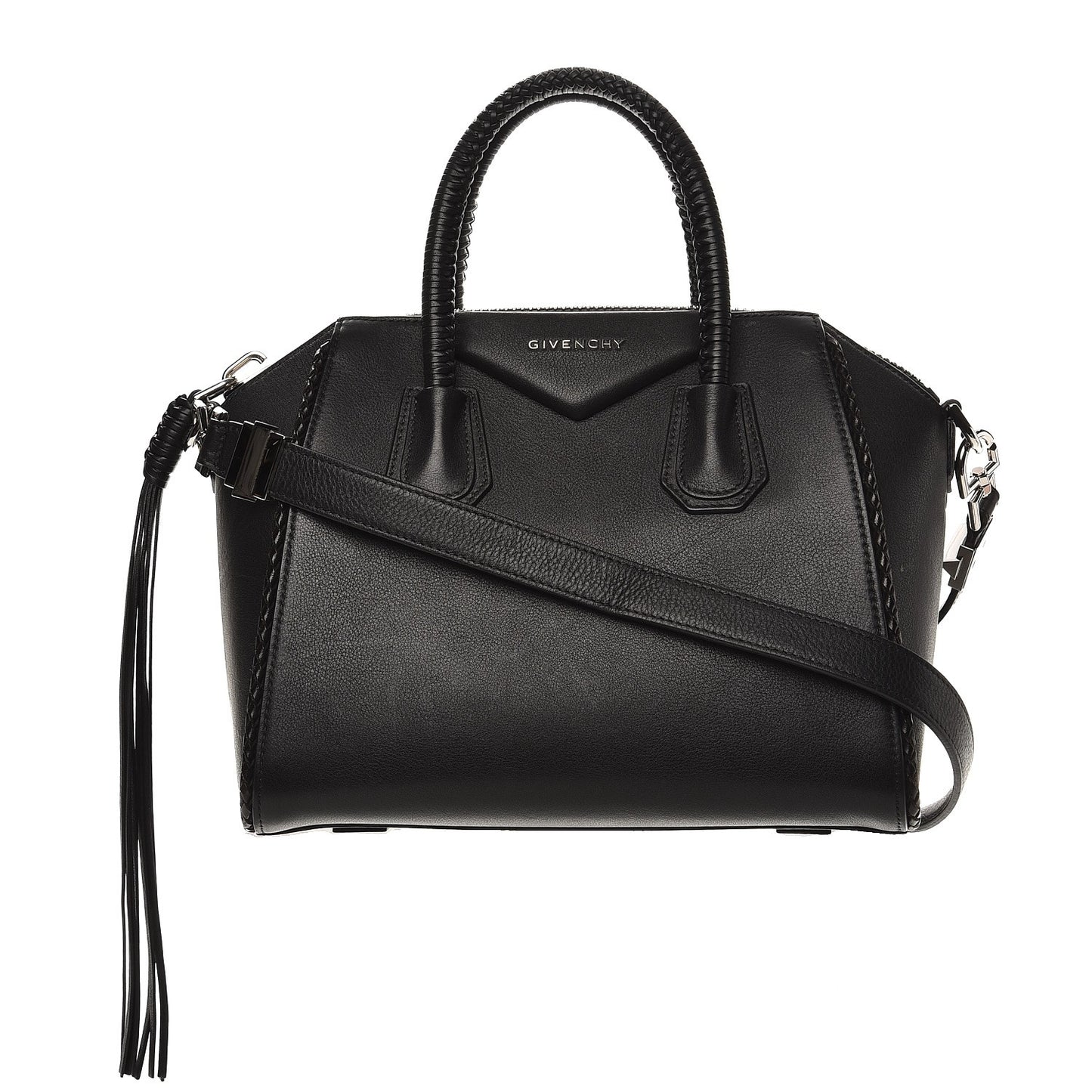Calfskin Braid Small Antigona Black
