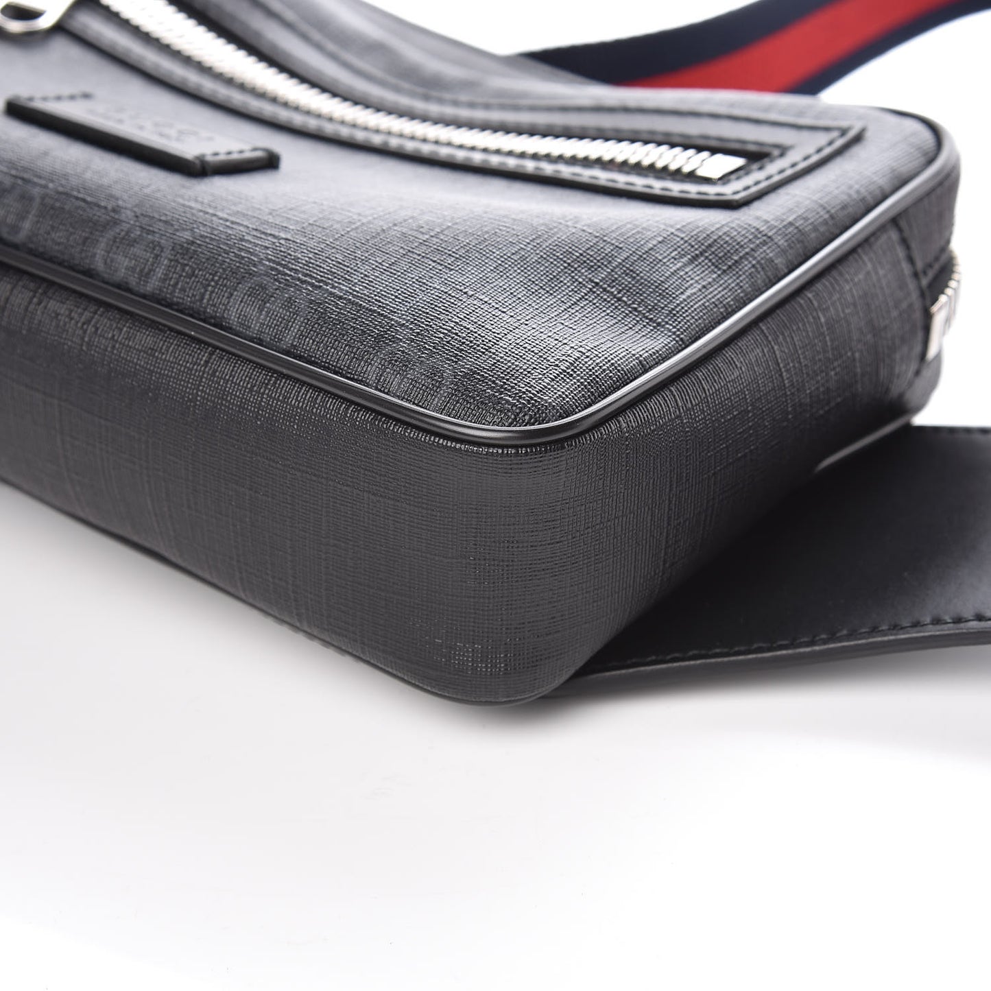 Soft GG Supreme Monogram Web Belt Bag Black Grey