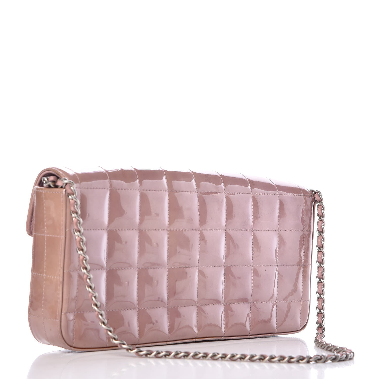 Chanel Patent Quilted East West Chocolate Bar Flap Light Purple 3 of 15