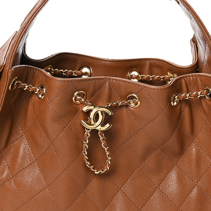 Chanel Goatskin Quilted Small Chanel 25 Handbag Camel 8 of 11