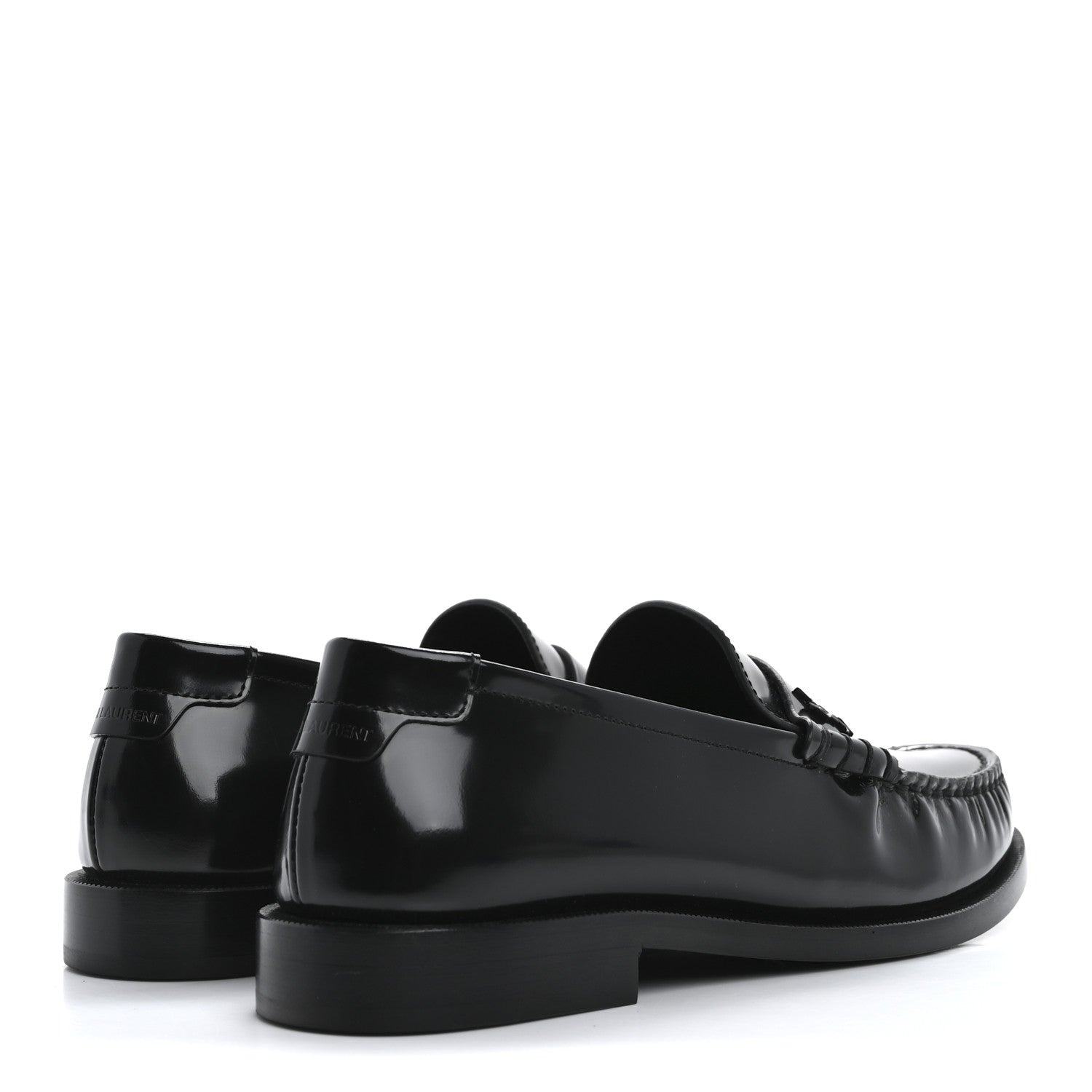 Saint Laurent Calfskin Penny Loafers 37 Black 5 of 10