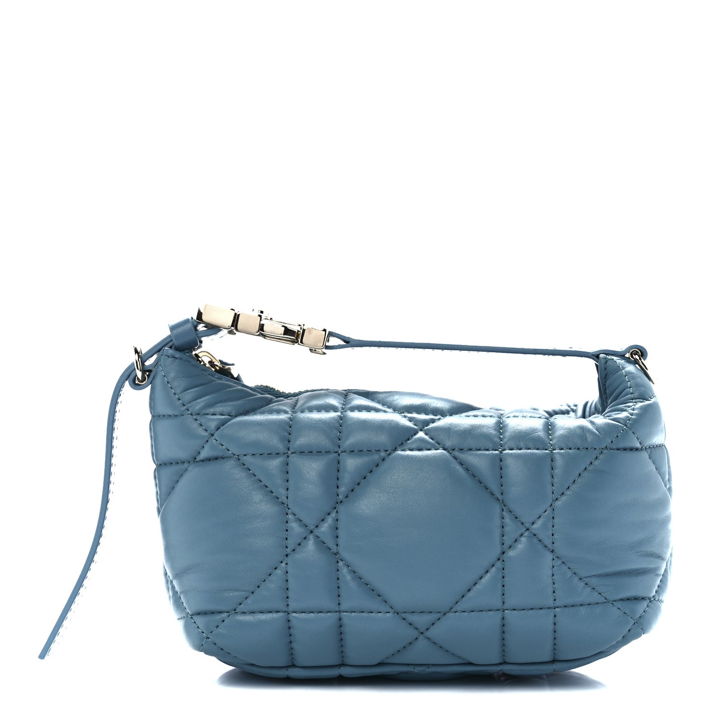 Calfskin Macrocannage Small Diortravel Nomad Pouch Horizon Blue