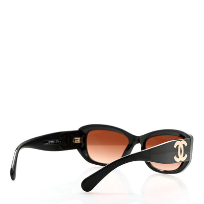 Chanel Acetate Rectangle Sunglasses 5493 Black Brown 4 of 8