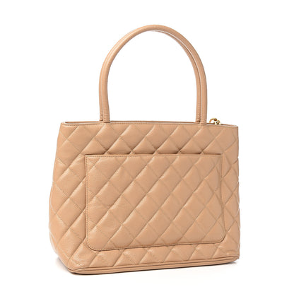 Chanel Caviar Quilted Medallion Tote Beige 2 of 10