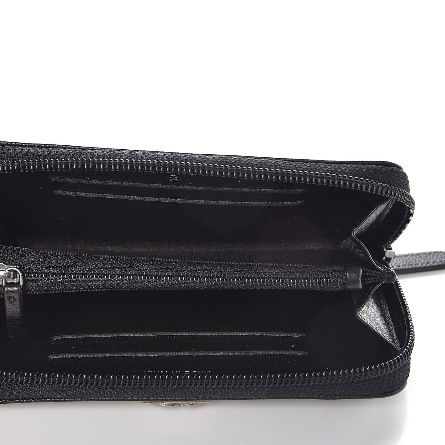 Caviar Quilted Boy Small Zip Around Wallet Black