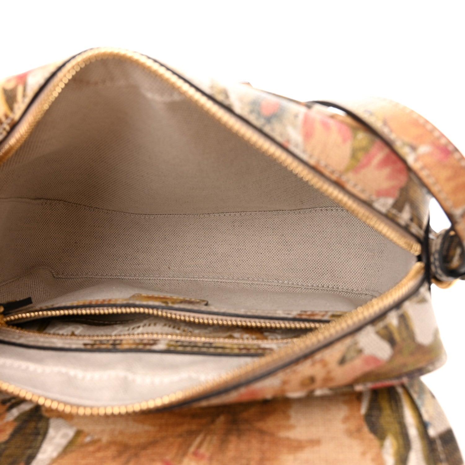 Gucci GG Supreme Monogram Water Flora Web Studded Mini Ophidia Flap Shoulder Bag Beige White Multicolor 4 of 10