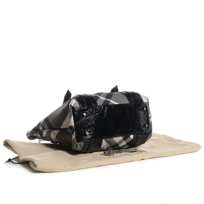 Burberry Nylon Beat Check Medium Victoria Tote Black 4 of 9