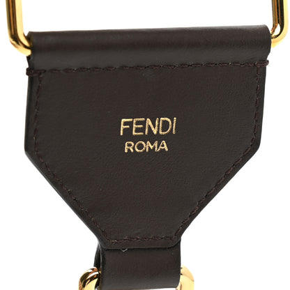 Fendi Ribbon Vitello Century FF 1974 Embroidered Adjustable Strap You Fango Rosa Confetto Chocolate 3 of 5