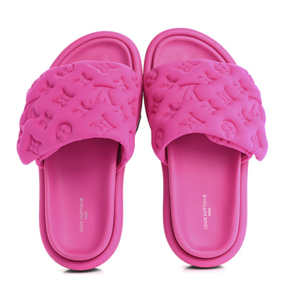 Louis Vuitton Technical Fabric Embossed Monogram Pool Pillow Comfort Mules 37 Fuchsia 2 of 9
