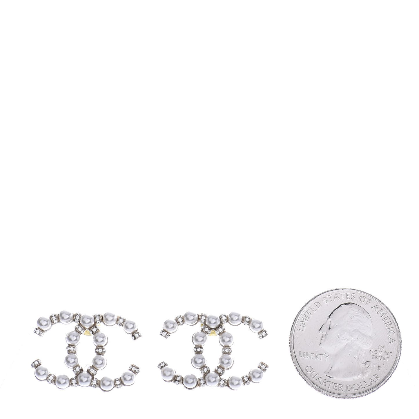 Pearl Crystal Nefertiti CC Earrings Gold