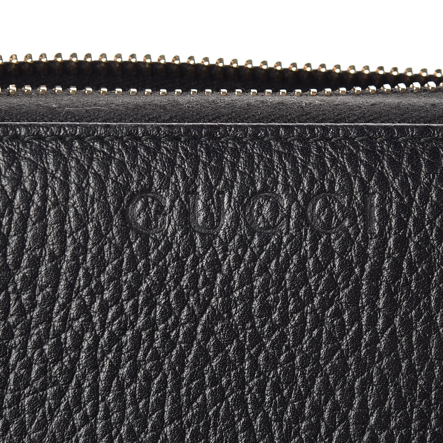 Pebbled Calfskin Zip Around Wallet Black