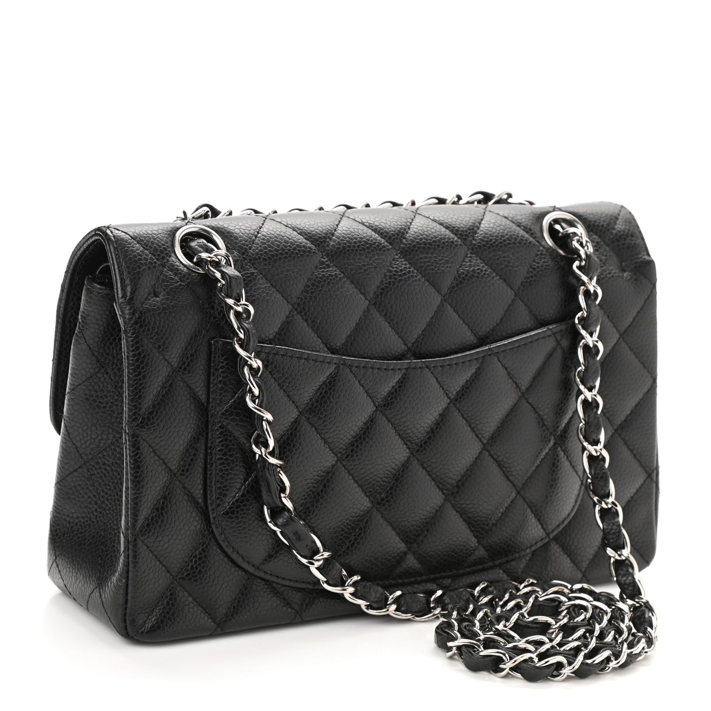 Caviar Quilted Small Double Flap Black