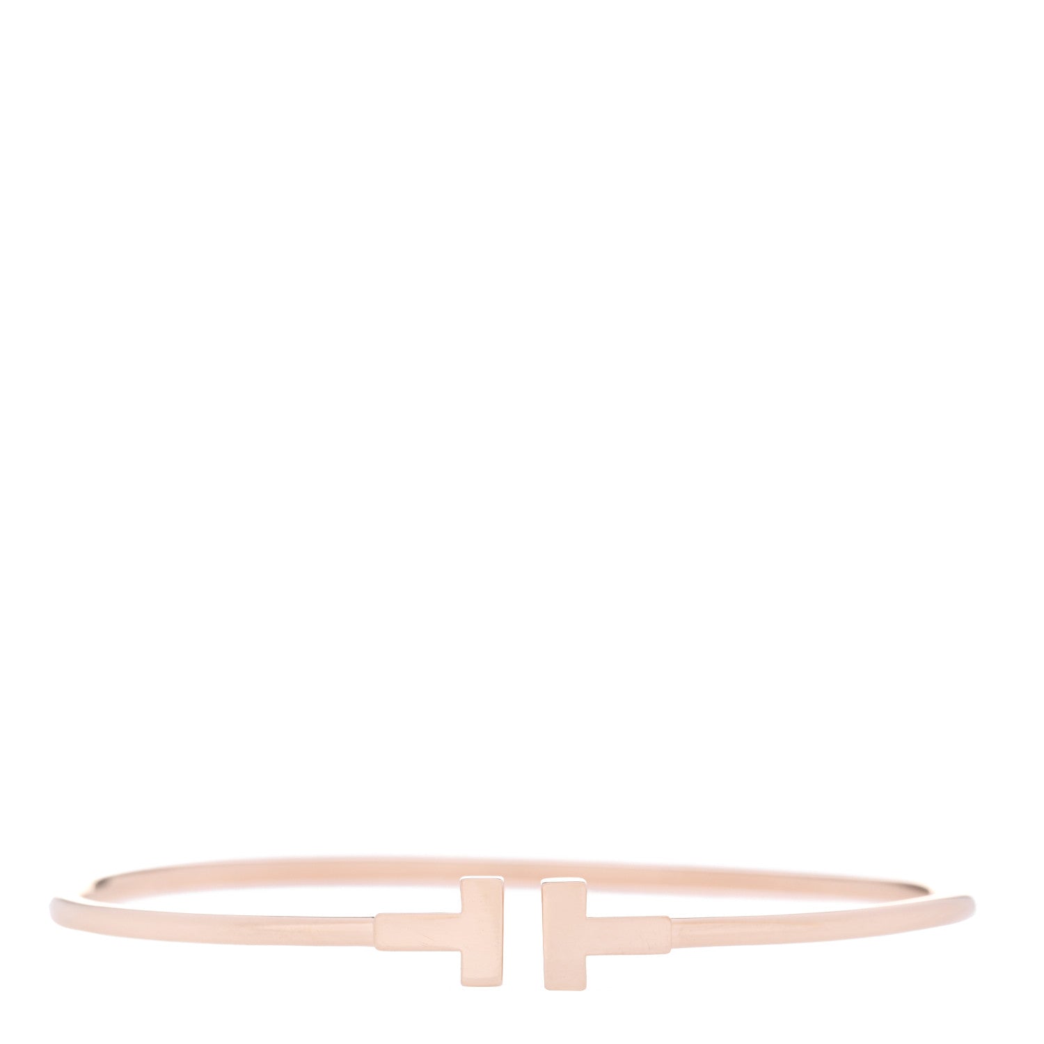 Tiffany 18K Rose Gold Narrow T Wire Bracelet 1 of 4