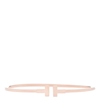 Tiffany 18K Rose Gold Narrow T Wire Bracelet 1 of 4