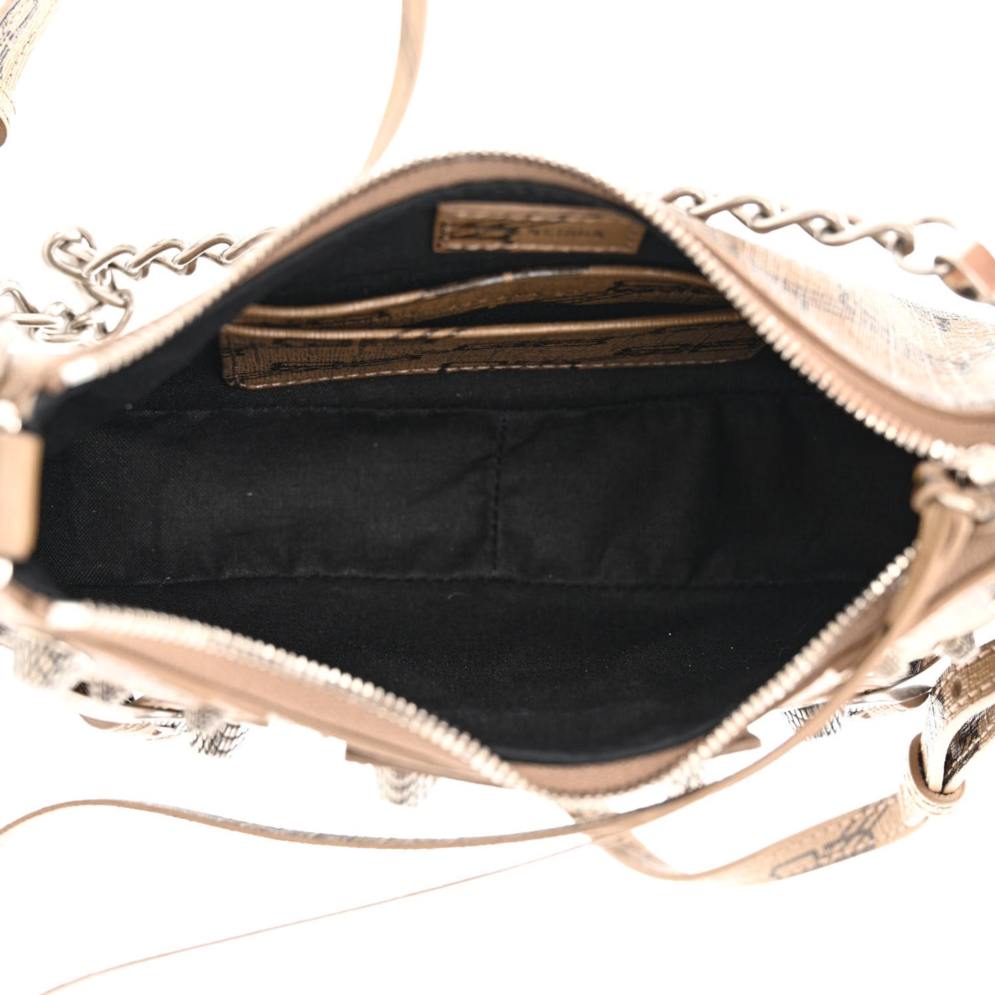 Coated Canvas BB Monogram Le Cagole Mini Purse With Chain Beige Brown