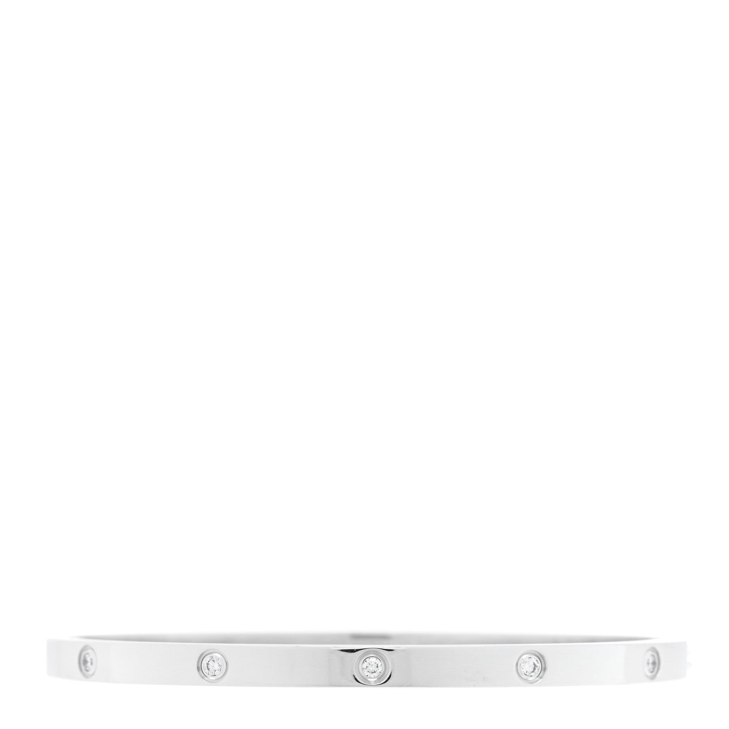 Cartier 18K White Gold 10 Diamond Small LOVE Bracelet 16 1 of 7